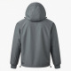 Men's Grey Hooded Polyester Performance Vintage Zip Front Shell Jacket