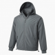Men's Grey Hooded Polyester Performance Vintage Zip Front Shell Jacket
