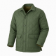 Men's Green Quilted Padded Cotton Outdoor Hiking Button Front Shell Jacket
