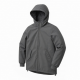 Men's Grey Hooded Embroidered Cotton Regular Fit Winter Shell Jacket