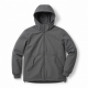 Men's Grey Hooded Embroidered Cotton Regular Fit Winter Shell Jacket