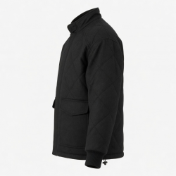 Men's Black Quilted Vintage Wool Outdoor Performance Shell Jacket
