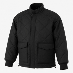 Men's Black Quilted Vintage Wool Outdoor Performance Shell Jacket