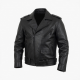 Men's Black Collared Vintage Leather Performance Motorcycle Jacket
