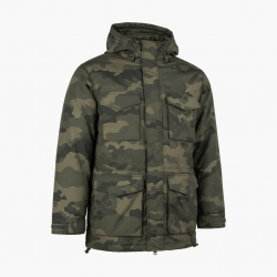 Men's Camo Camping Regular Fit Parka Jacket