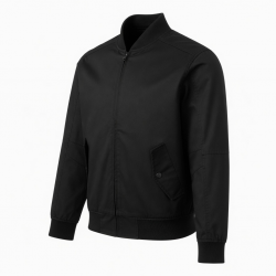Men's Black Lightweight Cotton Performance Workwear Bomber Jacket