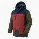 Men's Multicolour Hooded Windproof Cotton Travel Workwear Parka Jacket