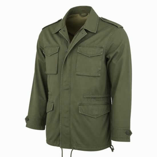 Men's Lightweight Vintage Cotton Regular Fit Military Parka Jacket