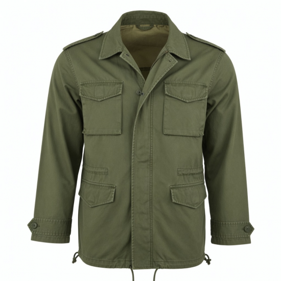 Men's Lightweight Vintage Cotton Regular Fit Military Parka Jacket