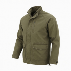 Men's Khaki Water Resistant Vintage Cotton Regular Fit Shell Jacket