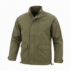 Men's Khaki Water Resistant Vintage Cotton Regular Fit Shell Jacket