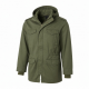 Men's Olive Vintage Cotton Regular Fit Surplus Zip Front Parka Jacket