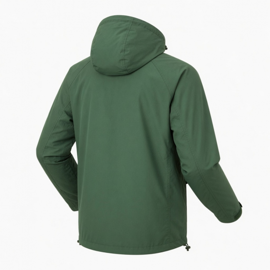 Men's Green Lightweight Vintage Polyester Outdoor Performance Shell Jacket