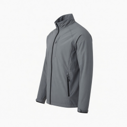 Men's Grey Lightweight Casual Polyester Sport Regular Fit Shell Jacket