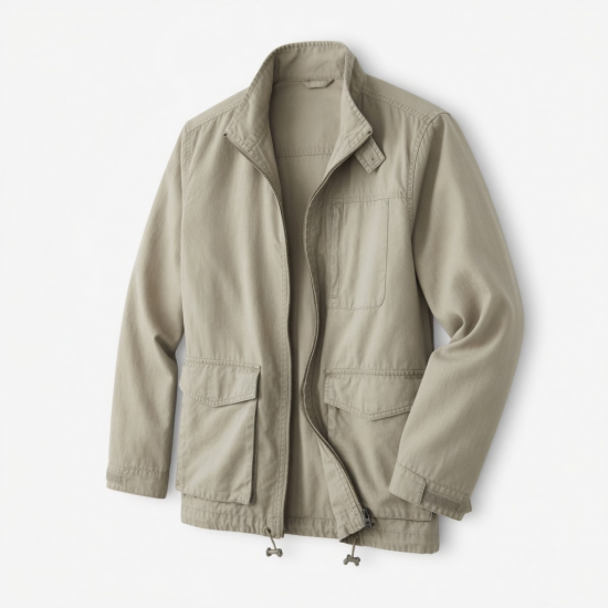Men's Lightweight Vintage Linen Travel Performance Shell Jacket