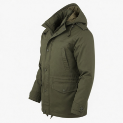 Men's Hooded Detachable Hood Cotton Regular Fit Military Shell Jacket