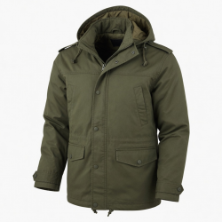 Men's Hooded Detachable Hood Cotton Regular Fit Military Shell Jacket
