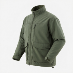 Men's Vintage Casual Polyester Performance Utility Zip Front Shell Jacket