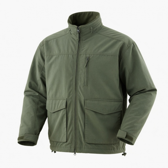 Men's Vintage Casual Polyester Performance Utility Zip Front Shell Jacket