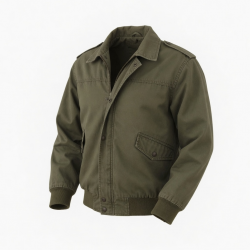 Men's Collared Vintage Workwear Casual Zip Front Button Shell Jacket