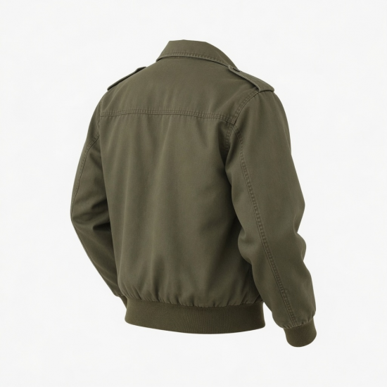 Men's Collared Vintage Workwear Casual Zip Front Button Shell Jacket