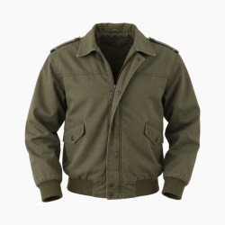 Men's Collared Vintage Workwear Casual Zip Front Button Shell Jacket