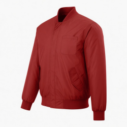 Men's Red Lightweight Polyester Regular Fit Bomber Jacket