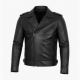 Men's Black Lightweight Leather Travel Performance Motorcycle Jacket
