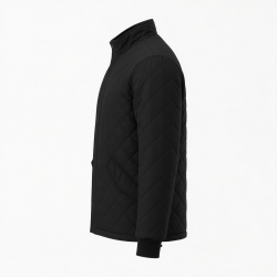 Men's Black Quilted Cotton Shell Jacket