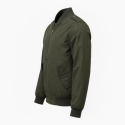 Men's Casual Polyester Travel Motorcycle Zip Front Bomber Jacket