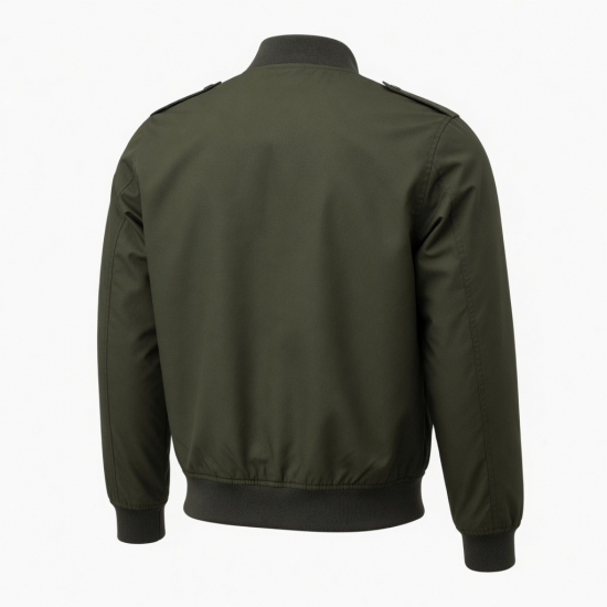 Men's Casual Polyester Travel Motorcycle Zip Front Bomber Jacket