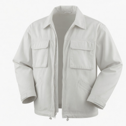 Men's White Heavyweight Vintage Cotton Outdoor Hiking Shell Jacket