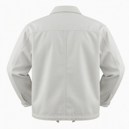 Men's White Heavyweight Vintage Cotton Outdoor Hiking Shell Jacket
