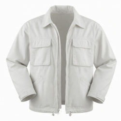 Men's White Heavyweight Vintage Cotton Outdoor Hiking Shell Jacket