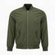 Men's Green Polyester Regular Fit Zip Front Bomber Jacket