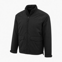 Men's Black Vintage Casual Polyester Regular Fit Zip Front Shell Jacket