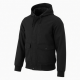 Men's Black Hooded Cotton Workwear Regular Fit Bomber Jacket
