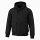 Men's Black Hooded Cotton Workwear Regular Fit Bomber Jacket