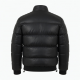 Men's Black Quilted Casual Leather Travel Elegant Zip Front Puffer Jacket
