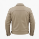Men's Beige Casual Leather Regular Fit Winter Motorcycle Jacket