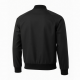 Men's Black Casual Polyester Athletic Sport Zip Front Bomber Jacket
