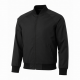 Men's Black Casual Polyester Athletic Sport Zip Front Bomber Jacket