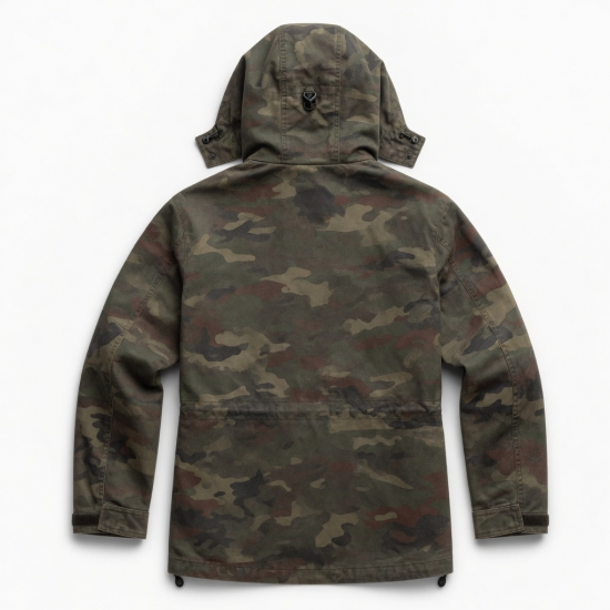 Men's Multicolour Camo Vintage Leather Outdoor Hiking Shell Jacket