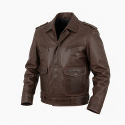 Men's Brown Vintage Casual Leather Performance Zip Front Motorcycle Jacket