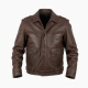 Men's Brown Vintage Casual Leather Performance Zip Front Motorcycle Jacket