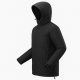 Men's Black Hooded Insulated Polyester Outdoor Performance Shell Jacket