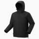 Men's Black Hooded Insulated Polyester Outdoor Performance Shell Jacket