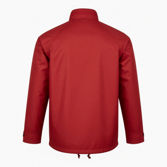 Men's Red Waterproof Vintage Nylon Regular Fit Shell Jacket