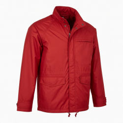 Men's Red Waterproof Vintage Nylon Regular Fit Shell Jacket