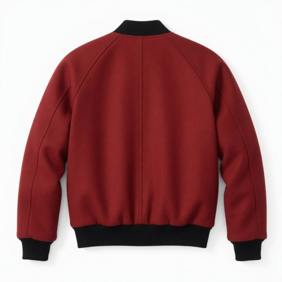 Men's Red Vintage Classic Wool Travel Performance Bomber Jacket